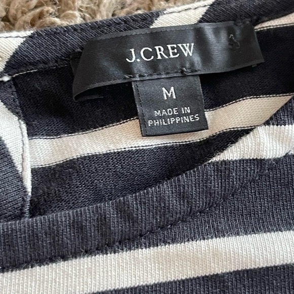 J Crew black and white stripe flare short sleeve blouse - Picture 3 of 7
